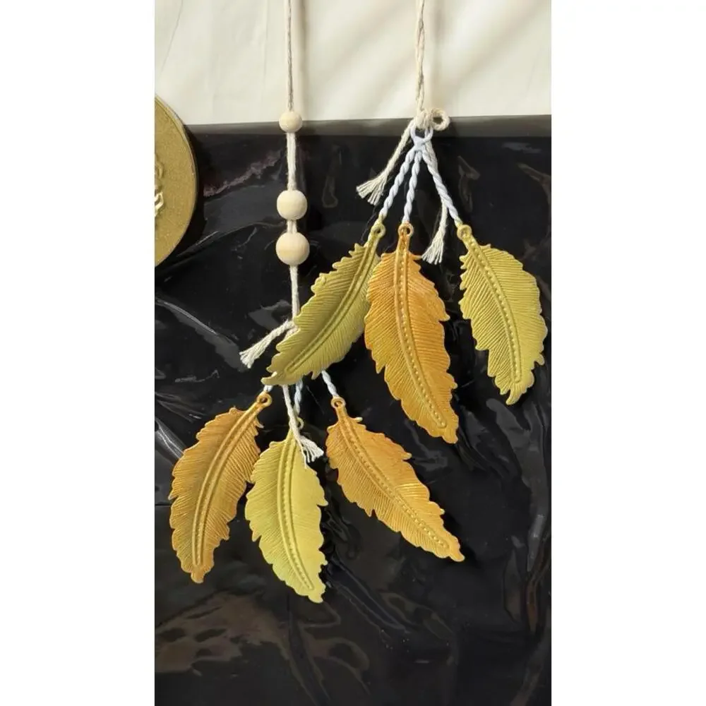 Large Metal Dream Catcher Wall Hanging Gold Feathers Boho‎ Decor 30” Long